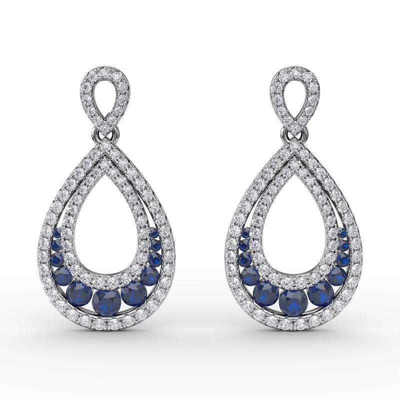 Contemporary Drop Earrings-Bedazzled Drop Earrings ER1685S