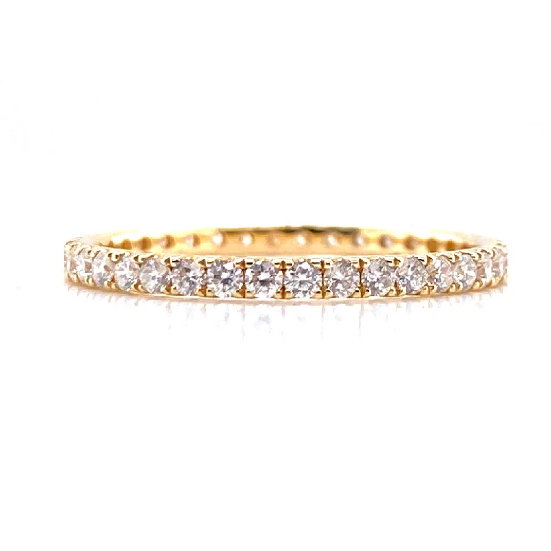 Ring with Birthstone-14K Yellow Gold 0.53ct Diamond Eternity Band