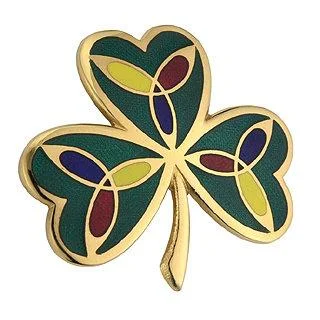 Brooch for Winter Coats-Gold Plated Shamrock Brooch