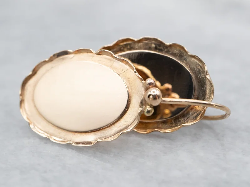 Classic Drop Earrings-Vintage Gold Cufflink Drop Earrings