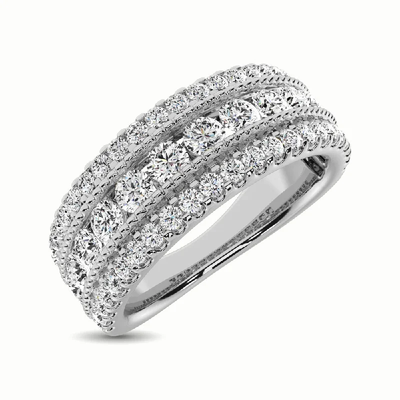 Silver Eternity Wedding Rings-14K White Gold 1 1/3 Ct.Tw. Diamond Anniversary Ring