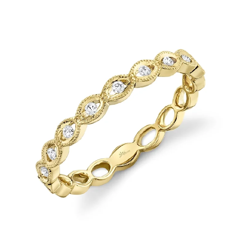 Twisted Rings-14K Yellow Gold Stackable Diamond Ring