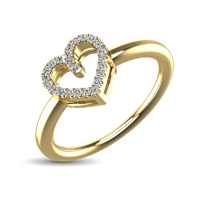 Moissanite Engagement Rings-10K Yellow Gold 1/20 Ctw Diamond Heart Ring