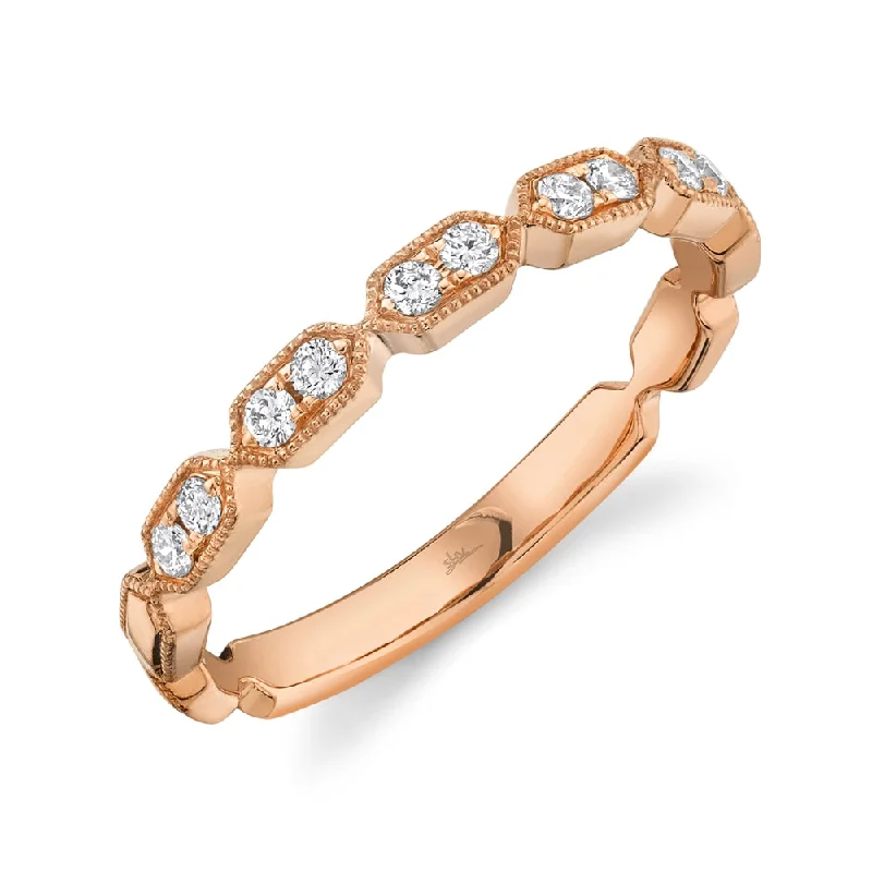 Matching Engagement Rings-14K Rose Gold Diamond Stacking Ring