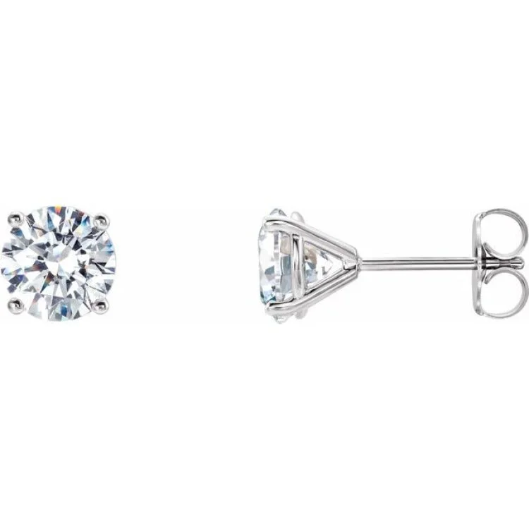 Large Stud Earrings-14K White 3/4 CTW Natural Diamond Cocktail-Style Earrings