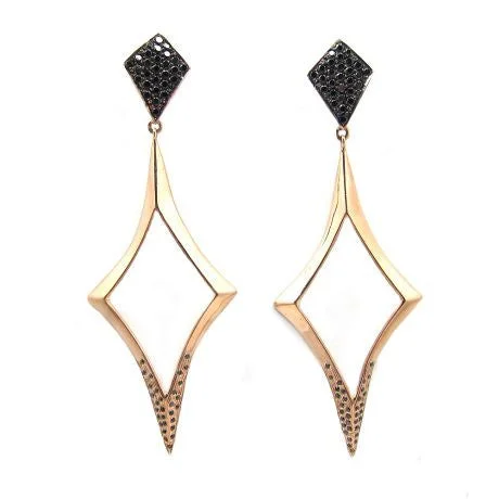 Textured Hoop Earrings-Black Diamond Maven Earrings