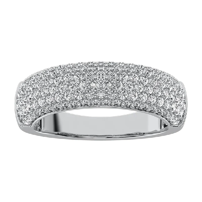 Antique Engagement Rings-14K White Gold 1 Ct.Tw. Diamond Pave Set Fashion Band