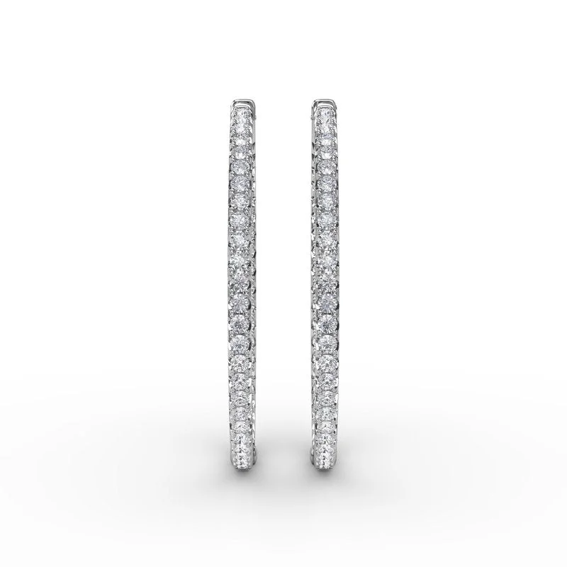 Iridescent Drop Earrings-4.32ct Diamond Hoop Earrings ER4898