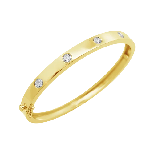 Fancy Designer Bangles-Gold & Diamond Bangle Bracelet