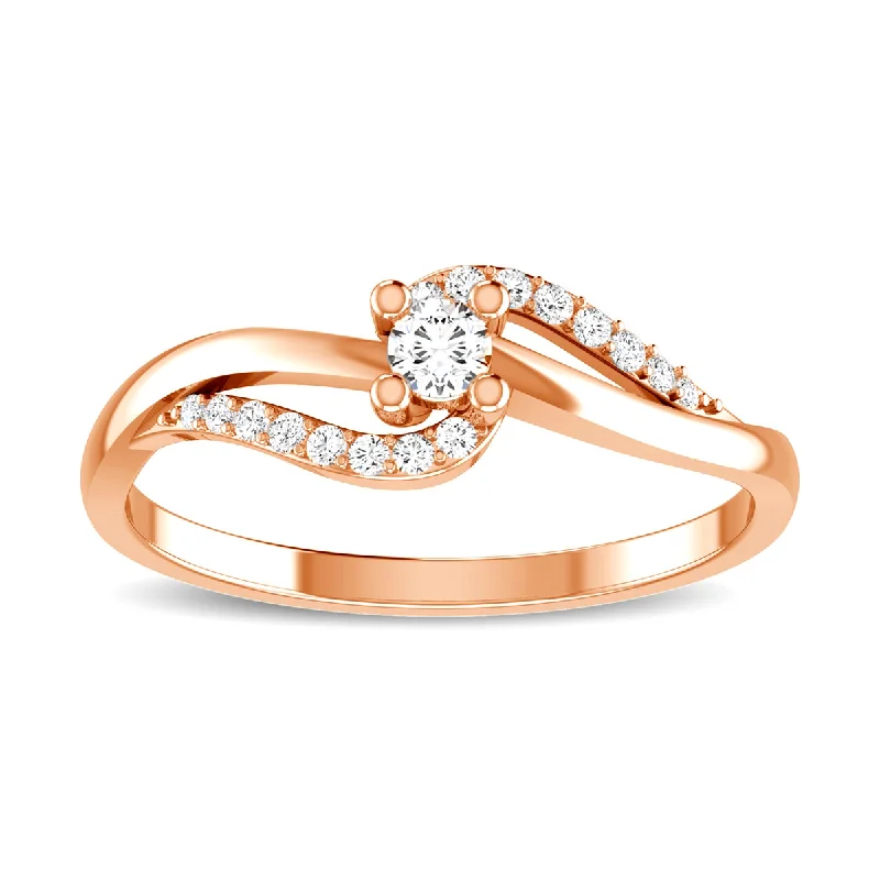 Wedding Ring Sets for Men-10K Rose Gold 1/6 Ct.Tw. Diamond Fashion Ring