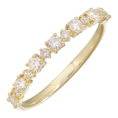 Simple Rings-14k Yellow Gold Diamond Stacking Ring