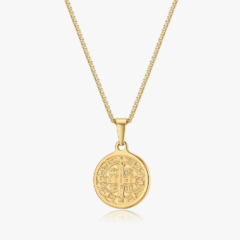 Designer Gold Pendant Necklaces-Genesis Coin Necklace