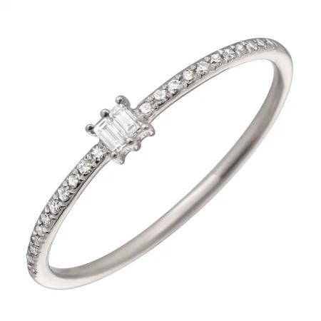 Wedding Set Rings-14K White Gold Diamond Ring