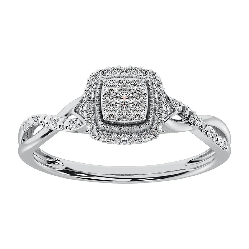 Silver Engagement Ring Sets-10K White Gold 1/5 Ct.Tw. Diamond Promise Ring