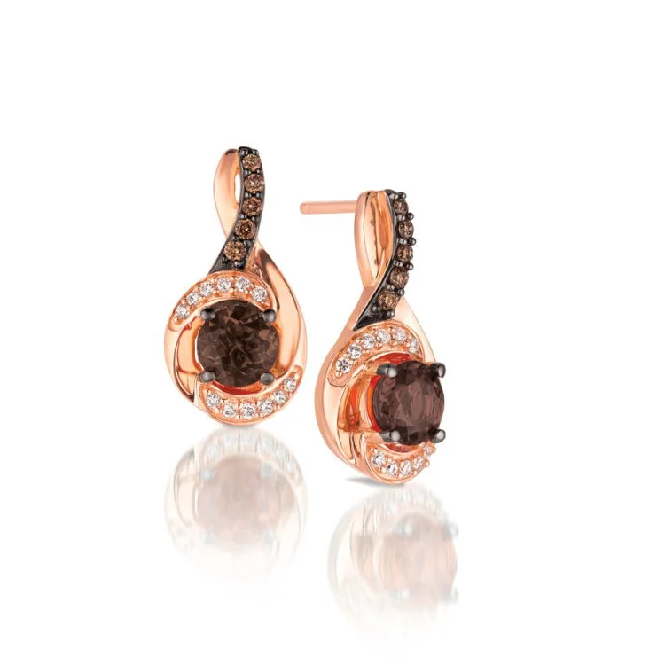 Classic Hoop Earrings-Le Vian 14K Strawberry Gold Earrings