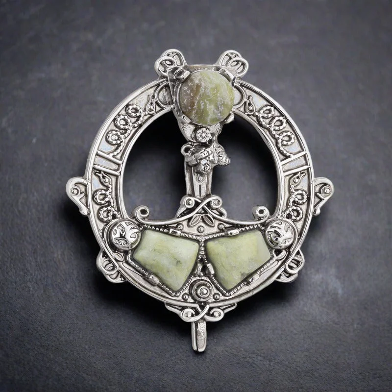 Crystal Leaf Brooch-Celtic Tara Brooch