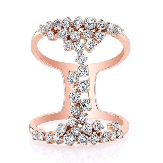 Solitaire Wedding Rings-14K Rose Gold Floating Diamond Ring