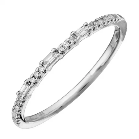 Personalized Engagement Rings-14K White Gold Diamond Stackable Band