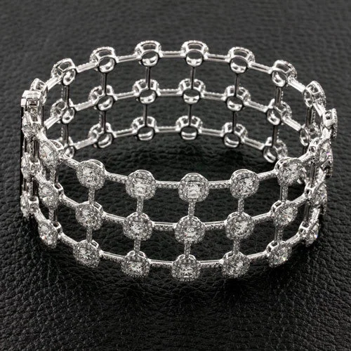 Unique Designer Bangles-Wide Diamond Bangle Bracelet