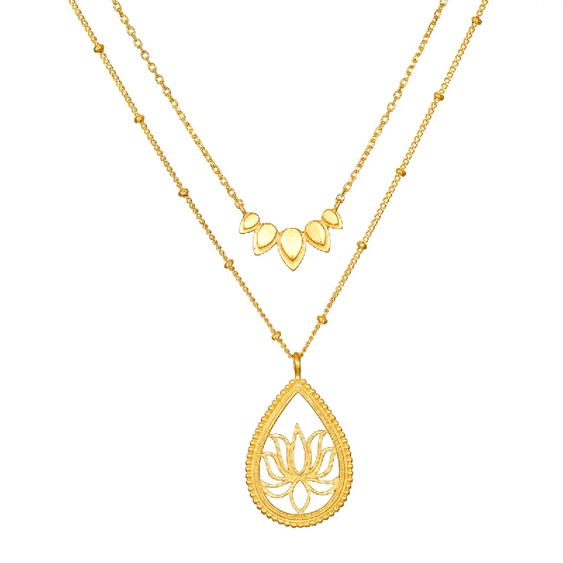 Custom Gold Necklaces-Intention of New Beginnings Necklace Set