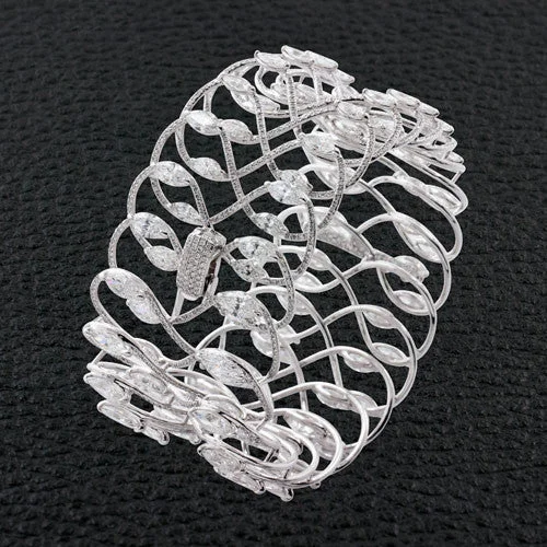 Minimal Bangle Bracelets-Diamond Openwork Bangle