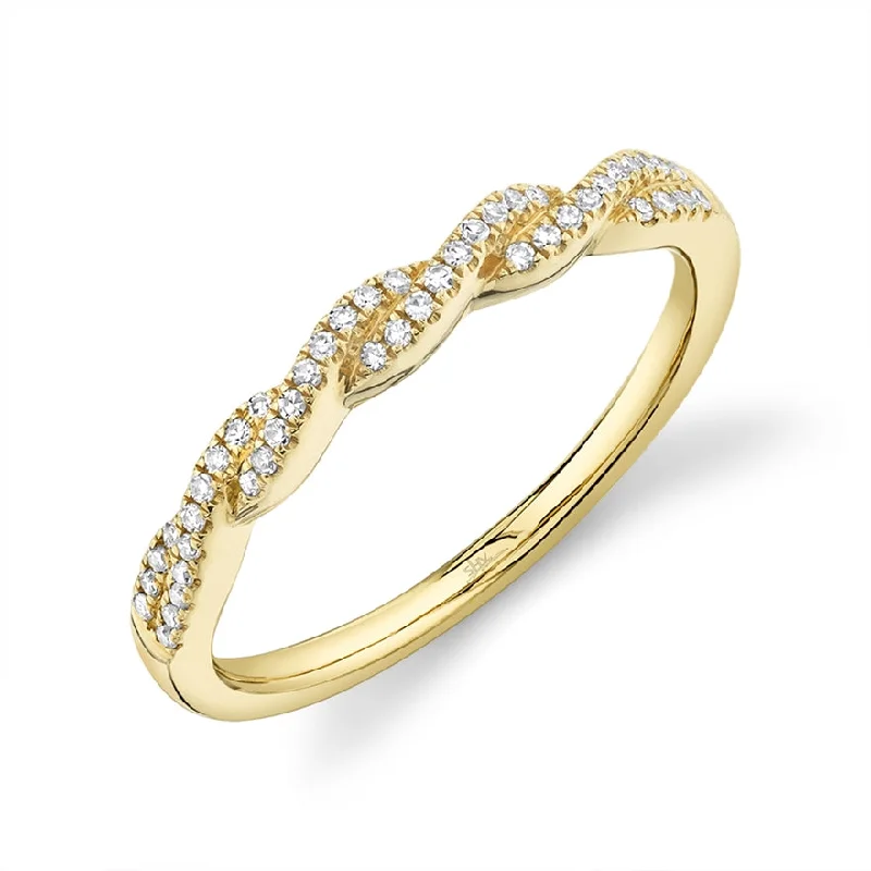 Personalized Engagement Rings-14K Yellow Gold Diamond Twist Band