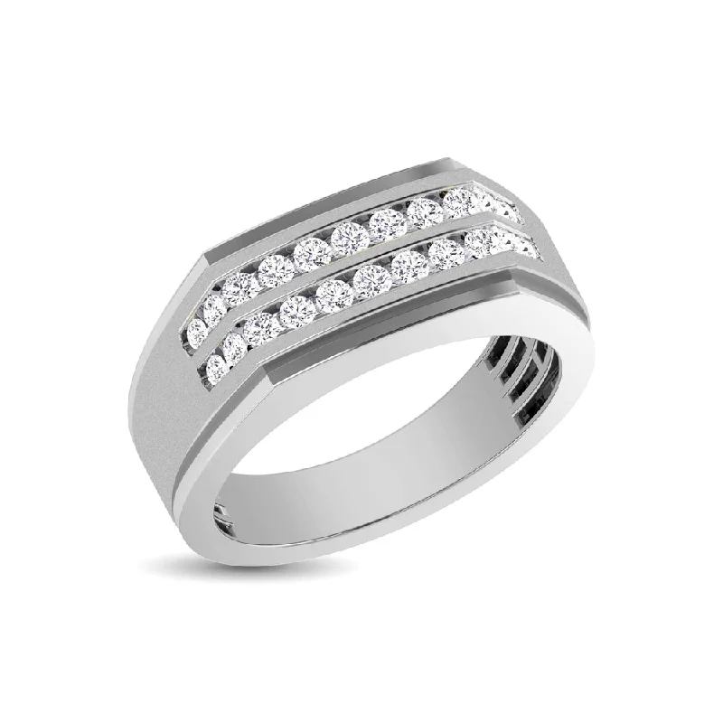 Women's Diamond Rings-10K White Gold 1/2 Ct.Tw. Diamond Men's Ring