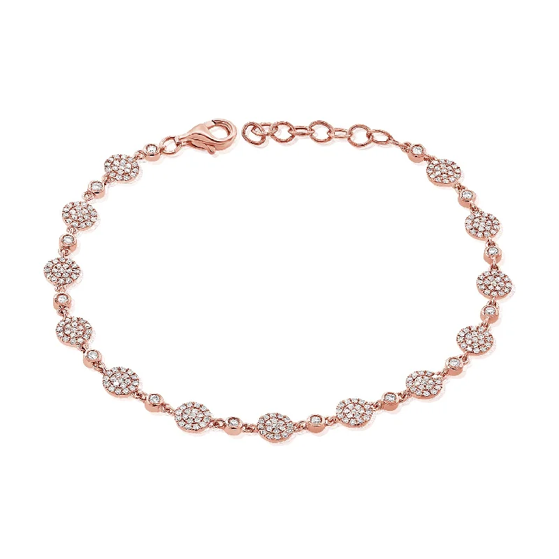 Ruby Rings-14K Rose Gold Diamond Pave Disc Bracelet