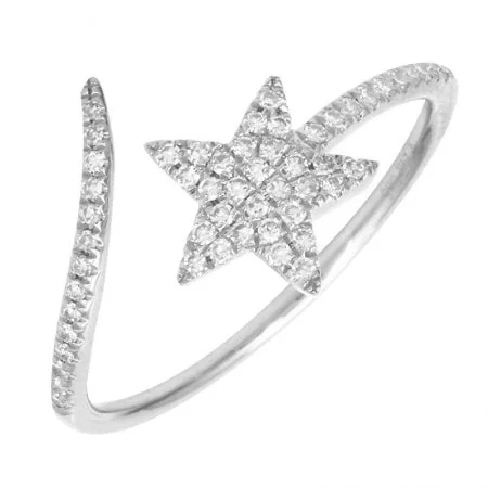 Infinity Rings-14K White Gold Diamond Shooting Star Ring