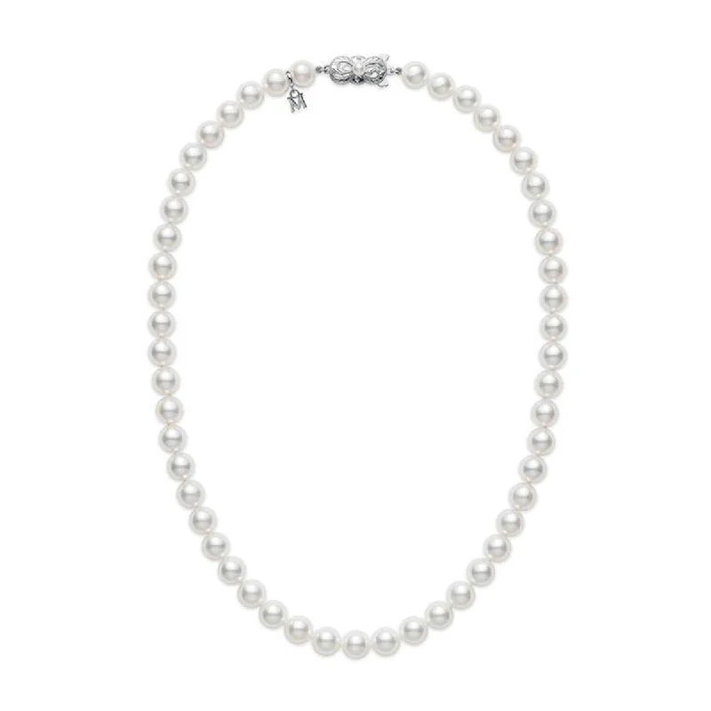 Premium Gold Necklaces-Akoya Cultured Pearl Strand Necklace