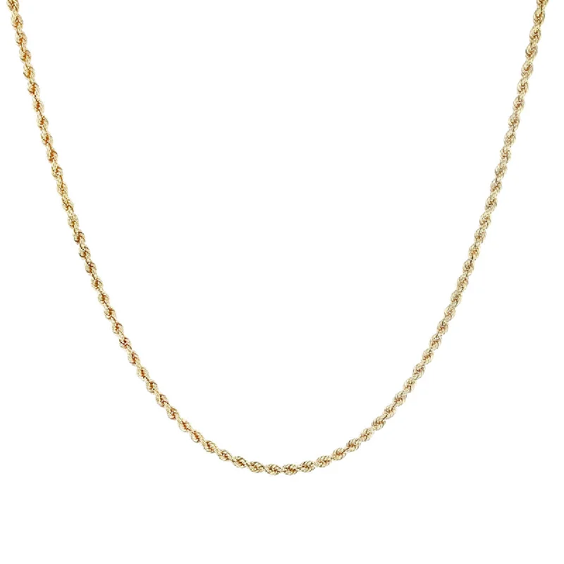 Gold Name Necklaces-28-Inch 14K Yellow Gold Twist Chain Necklace