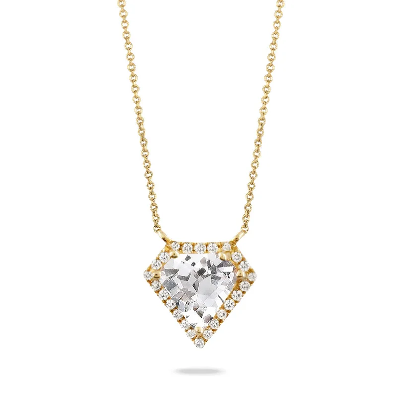 Three-layer Necklaces-Doves White Topaz and Diamond Necklace N8485WT