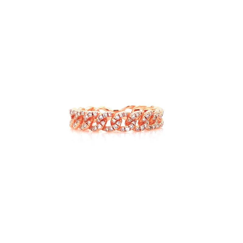 Personalized Rings-14K Rose Gold Diamond Curb Link Eternity Ring