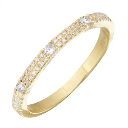 Diamond Wedding Bands-14K Yellow Gold Diamond Stacking Ring