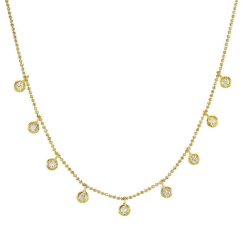 Adjustable Chain Necklaces-Scatter Joy 14kt Gold Diamond Necklace