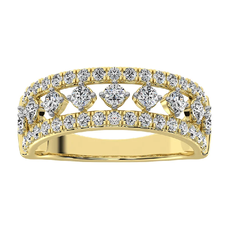 Yellow Sapphire Rings-14K Yellow Gold 1 Ct.Tw. Diamond Fashion Band