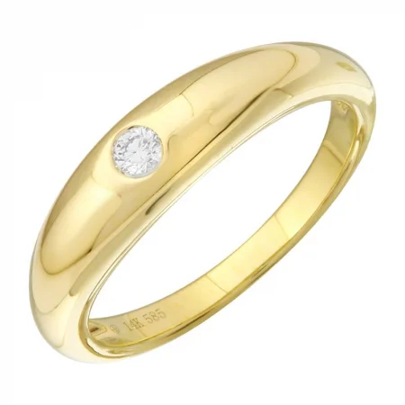 Engagement Rings-14K Yellow Gold Inlay Diamond Ring