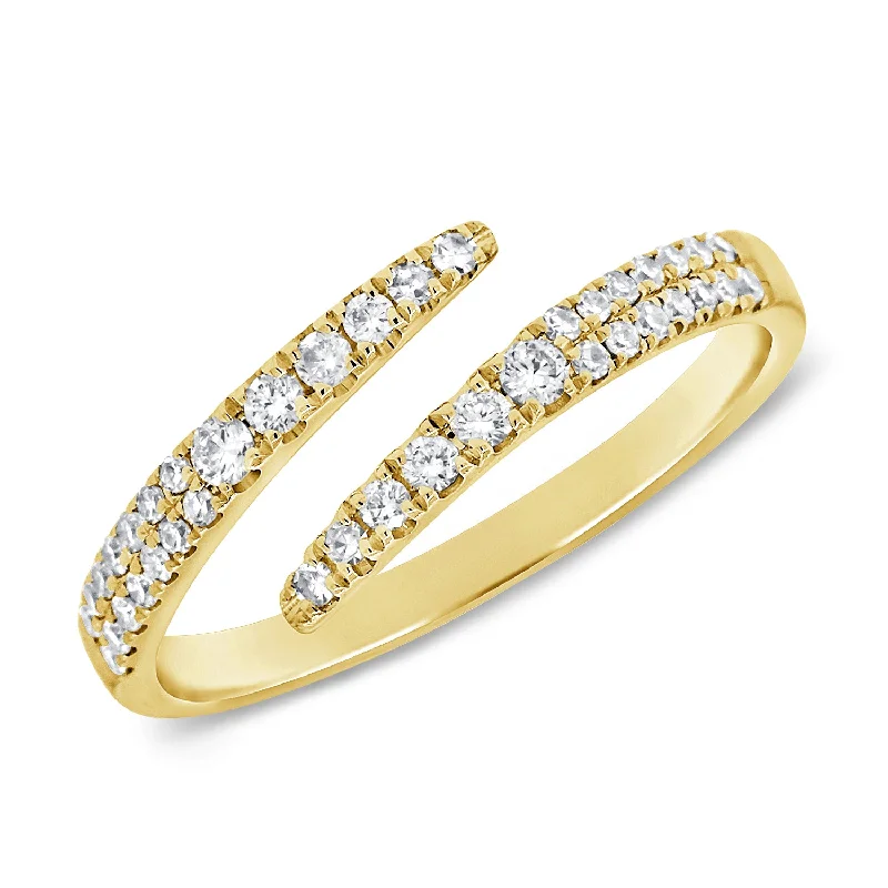 Pink Diamond Engagement Rings-14K Yellow Gold Diamond Bypass Ring