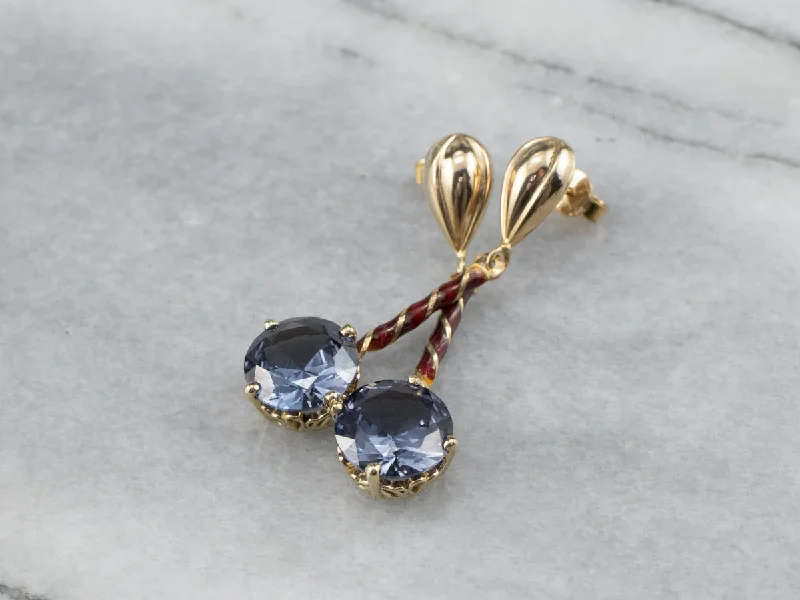 Premium Earrings-Synthetic Alexandrite Enamel Drop Earrings