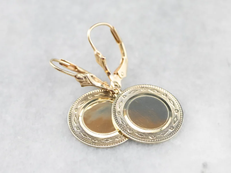 Bohemian Drop Earrings-Simply Chic Gold Disk Drop Earrings