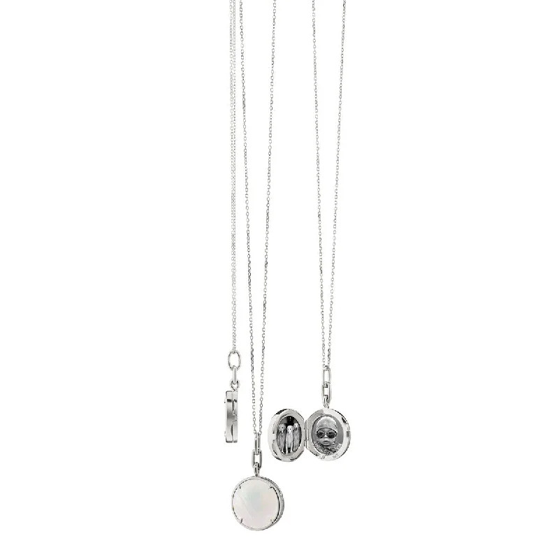 Bridal Charm Necklaces-Brooke Stone Slim Locket Necklace