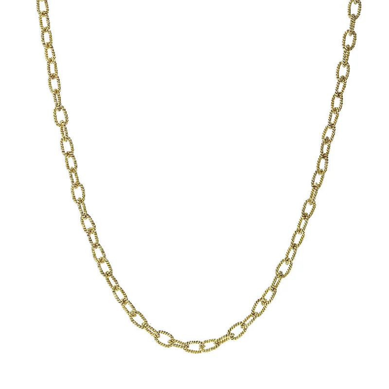 Friendship Necklaces-22-Inch 18K Yellow Gold Link Necklace