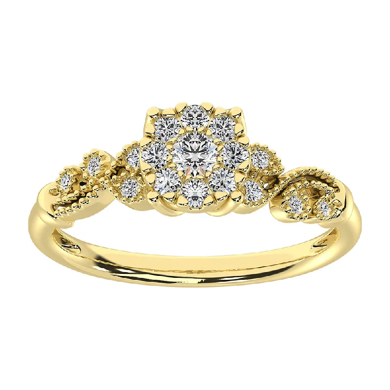 Unique Diamond Wedding Bands-10K Yellow Gold 1/3 Ct.Tw. Diamond Promise Ring