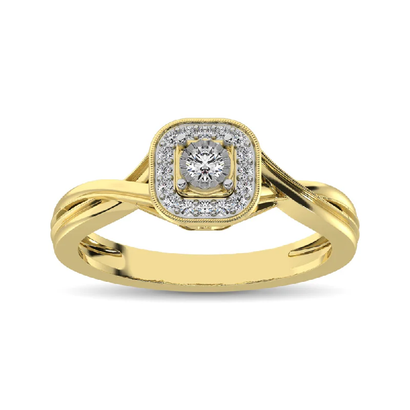 Engagement and Wedding Rings Sets-10K Yellow Gold Diamond 1/6 Ct.Tw. Promise Ring