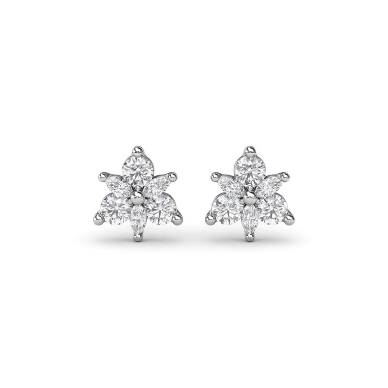 Personalized Earrings-Trio Stud Diamond Earrings ER1894D