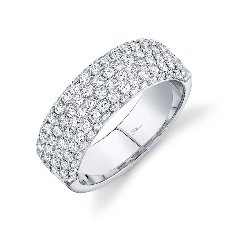 Black Gold Rings-14K White Gold Diamond Lady's Pave Band