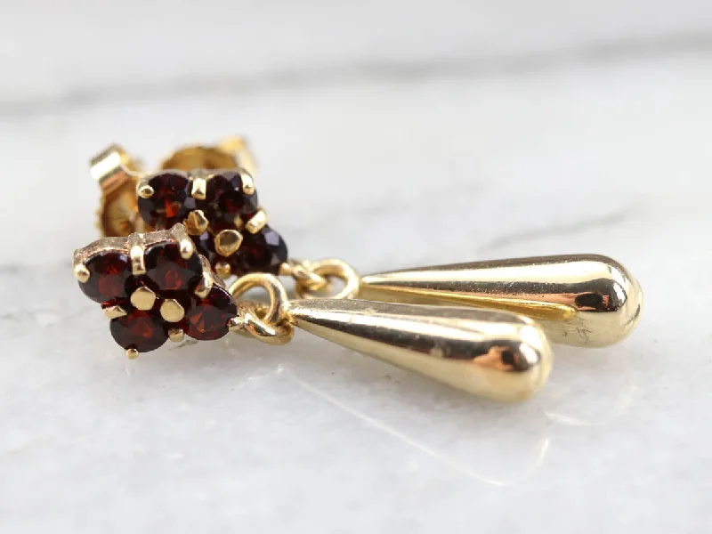 Perfect Earrings-Garnet and Gold Teardrop Earrings