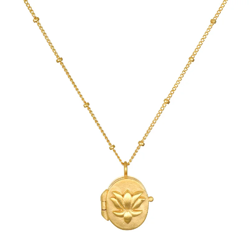 Elegant Chain Necklaces-Promise of Potential Lotus Locket Necklace