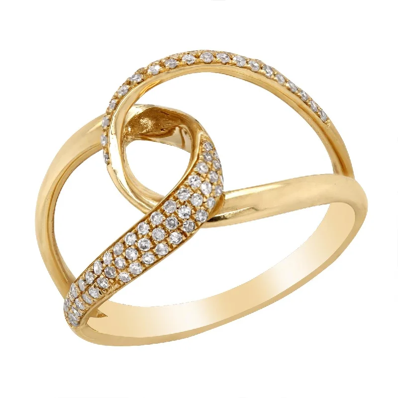 Silver Wedding Band Sets-YELLOW GOLD FASHION RING WITH 86 ROUND DIAMONDS, .26 CT TW