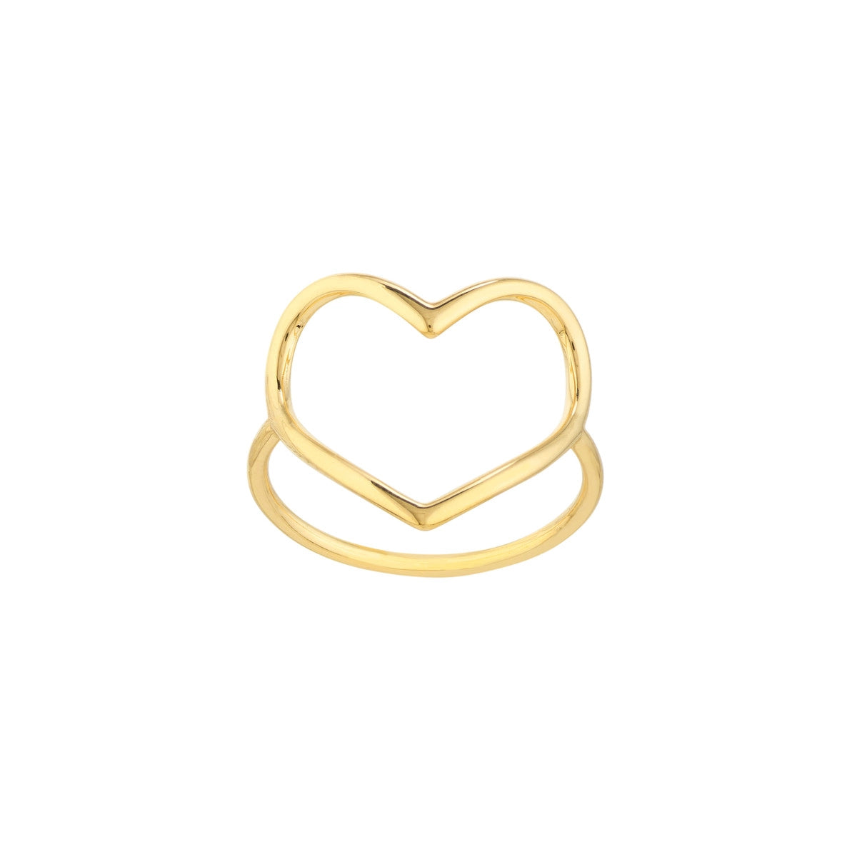 Vintage Engagement Rings-14 Yellow Gold Open Heart Ring